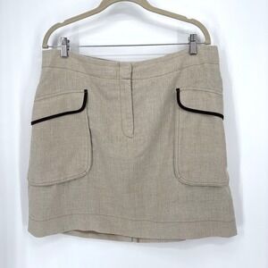 Loft Linen Pencil Skirt Womens‎ 14 Neutral Pockets